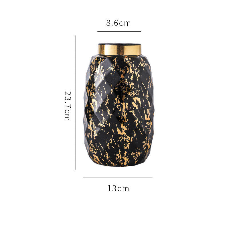 Simple And Modern Gold-painted Light Luxury Living Room Ceramic Vase