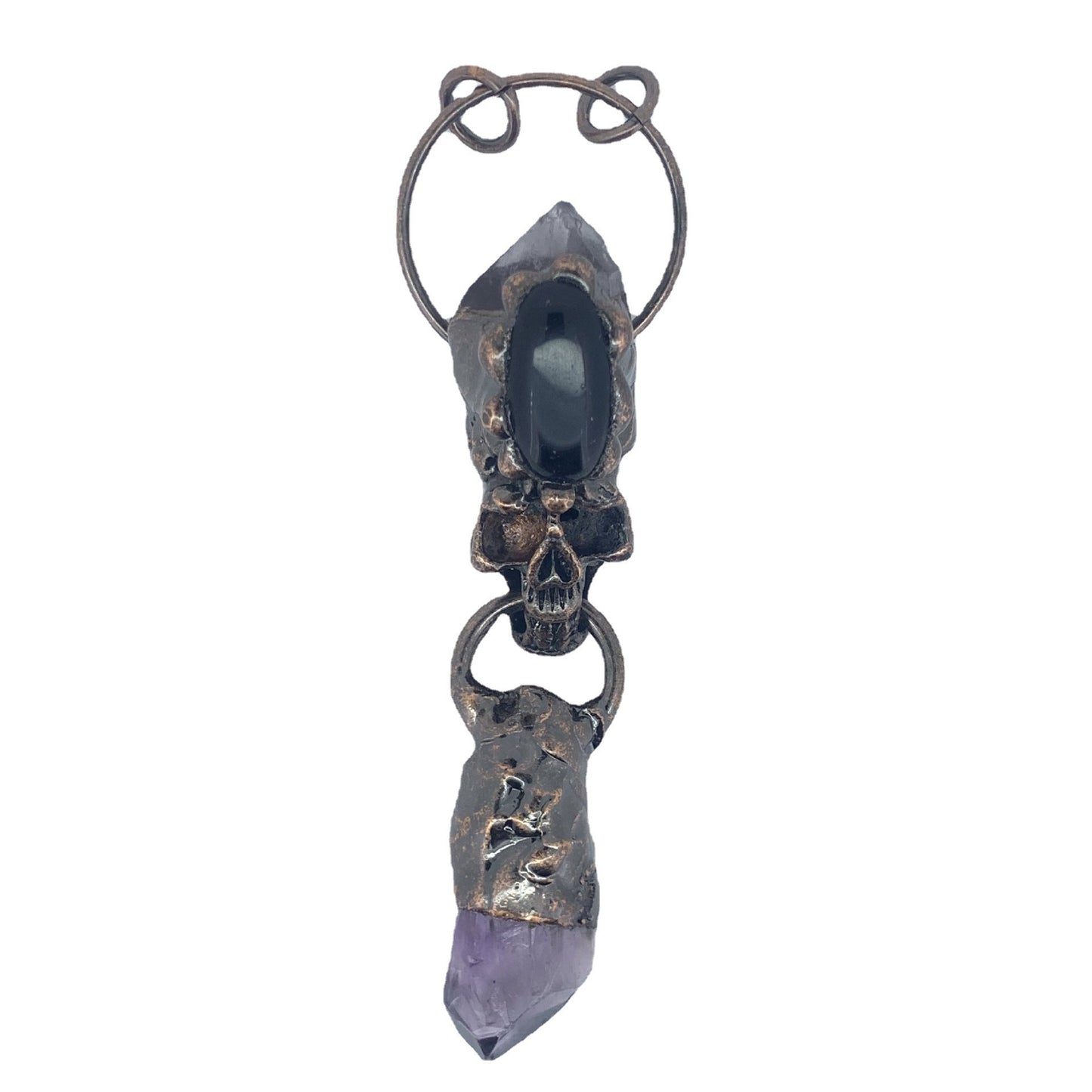 Skull Bronze Personalized European And American Sweater Chain Pendant