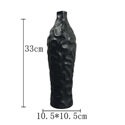 Simple Modern Black And White Geometric Ceramic Vase Ornaments
