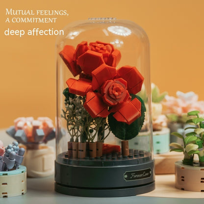 Children Assembling Building Blocks Music Box Toy