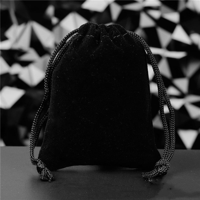 Flannel Drawstring Jewelry Solid Drawstring Pocket