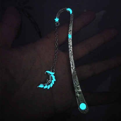 Retro Five-pointed Star Glowing Metal Bookmark Fluorescent