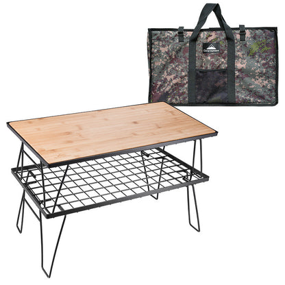 Outdoor Simple Folding Picnic Table Multi-layer Wrought Iron Rack