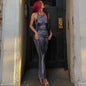 European And American Style Hot Girl Close-fitting Fashion Human Body Printing Slip Dress