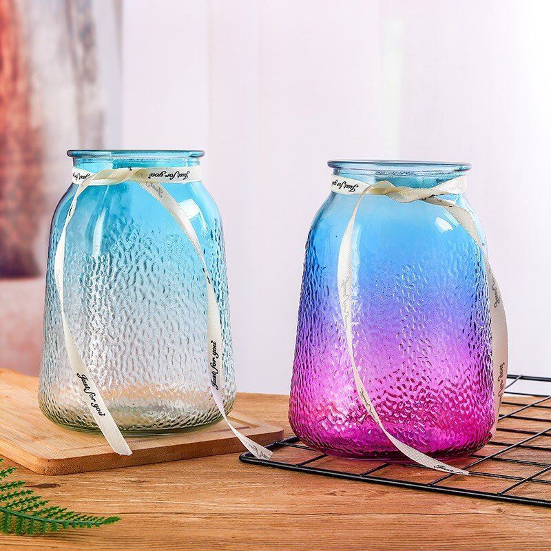 Simple Ice Seal Glass Gradient Color Vase