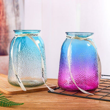 Simple Ice Seal Glass Gradient Color Vase