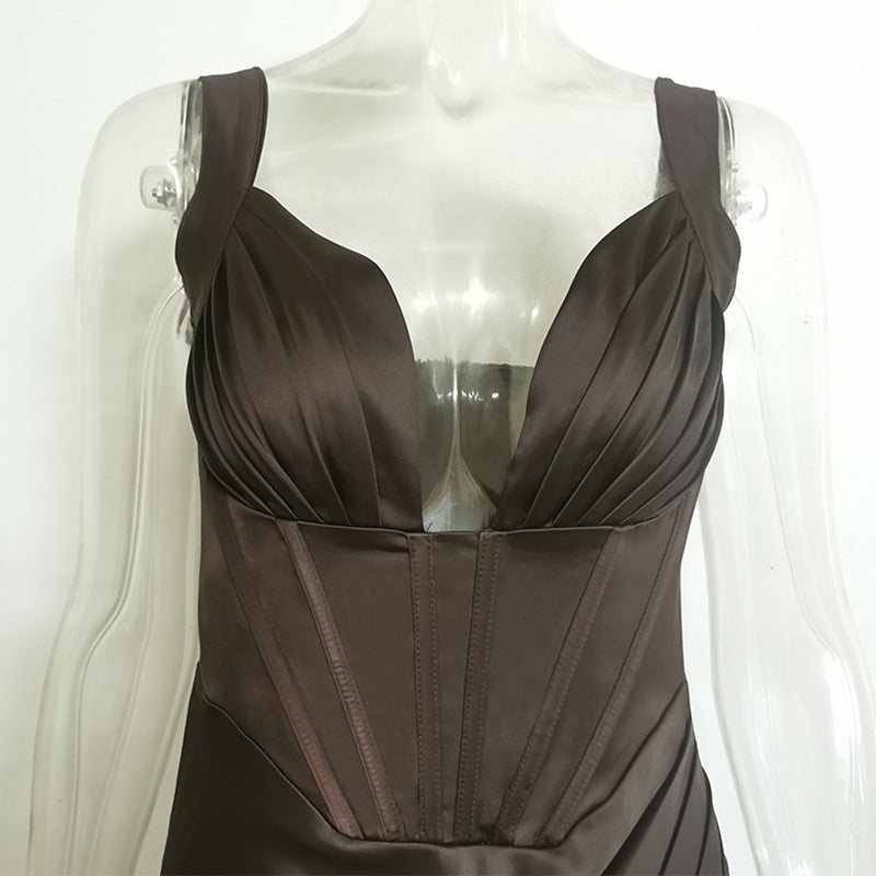 Women's Deep V Leaky Back Nightclub Dress
