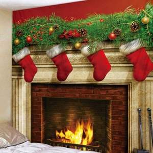 Flower-shaped Christmas Stockings Fireplace Bedroom Decoration Tapestry