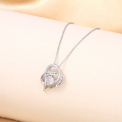 Heart-shaped Zircon Pendant Simple Hollow Peach Heart Necklace