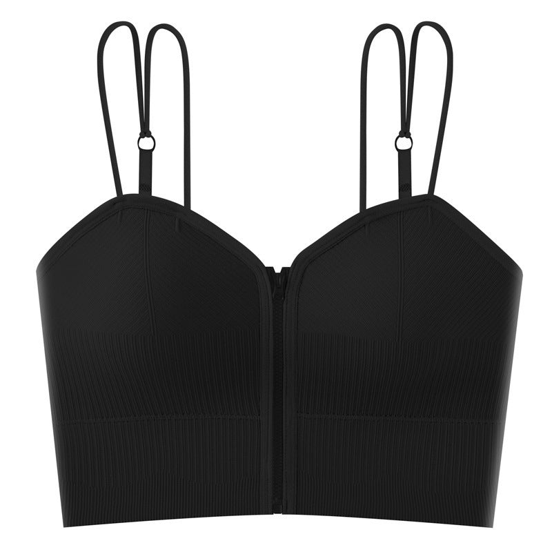 Fashion Zipper With Beautiful Back Suspender Vest