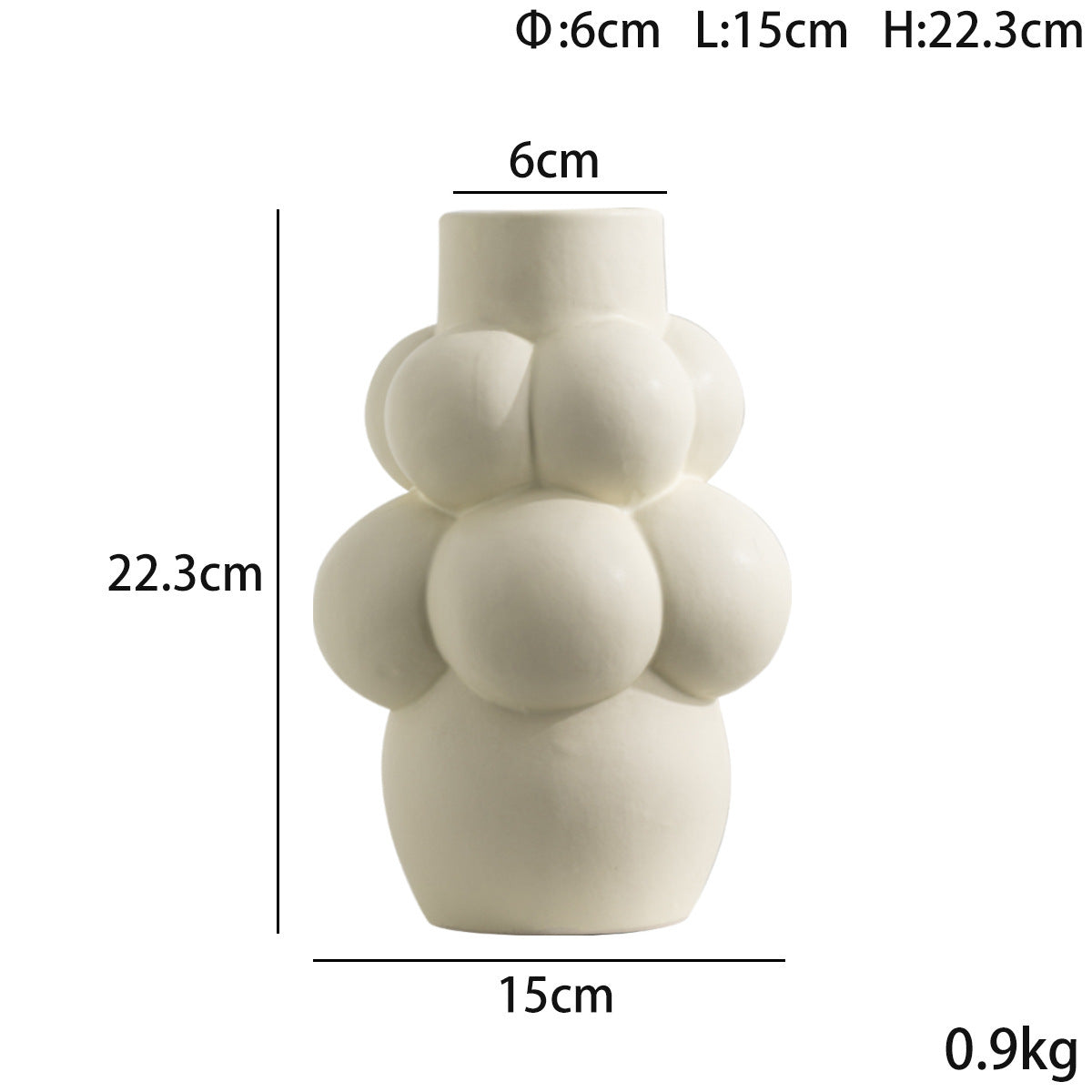 Simple Modern Bubble Ball Ceramic Vase Special-shaped Flower Container High-grade Indoor Soft Decoration