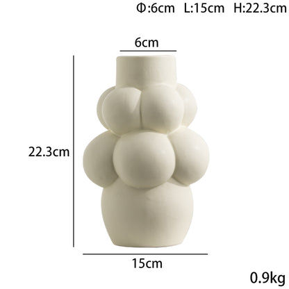 Simple Modern Bubble Ball Ceramic Vase Special-shaped Flower Container High-grade Indoor Soft Decoration