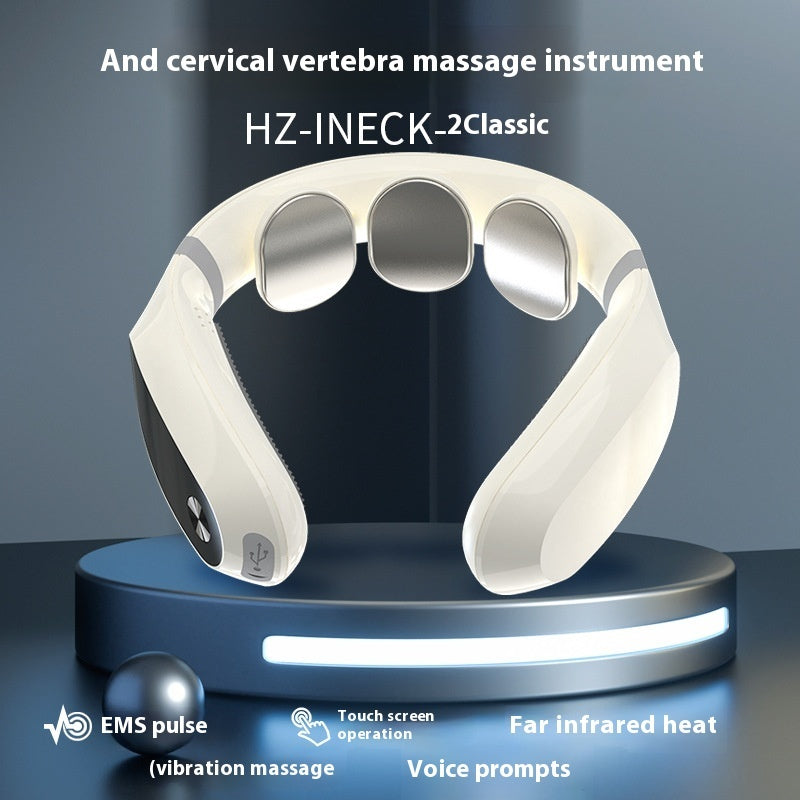 EMS Low Frequency Pulse Vibration Rechargeable Portable Massage Neck Massager