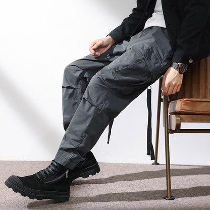 Plus Size Men's Casual Trousers With Loose Fit