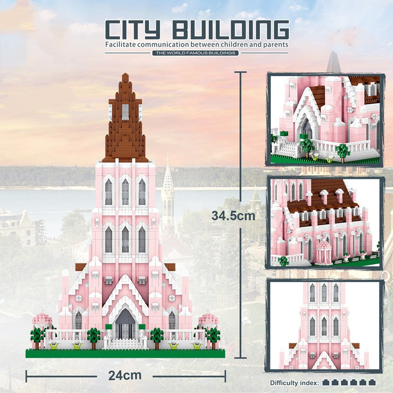 Building Blocks High Difficulty Giant Type Assembled Swan Lake Castle