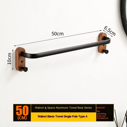 Solid Wood Towel Rack Wall Hanging Multi-bar