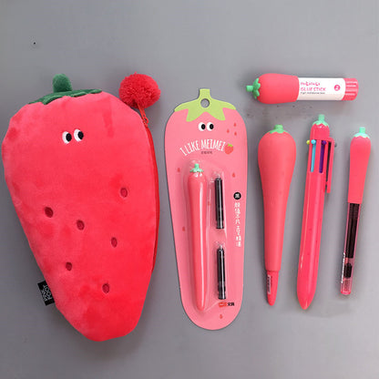 Silicone Pencil Bag Student Cute Plush Storage Bag