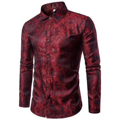 Embroidered Pattern Long Sleeve Plus Size Shirt