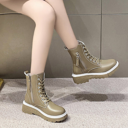 Martin Boots Female British Style New Fashion Thick-soled Short Tube