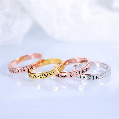 S925 Sterling Silver Personalized Custom Glossy Ring Men