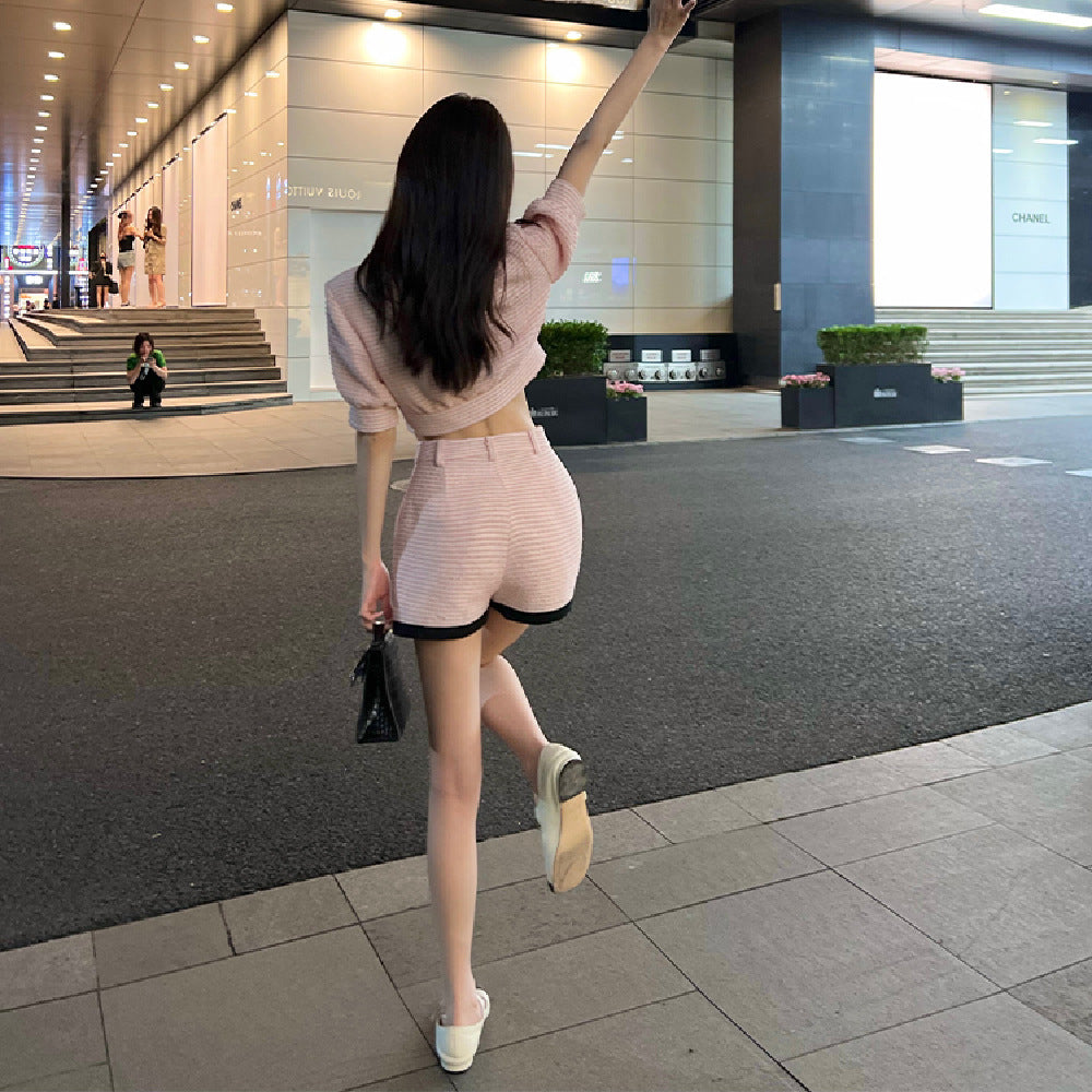 Women's Summer High-end Sweet And Salty Shorts Two-piece Set