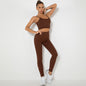 Knitted Sling Beautiful Back Sports Yoga Bra Set