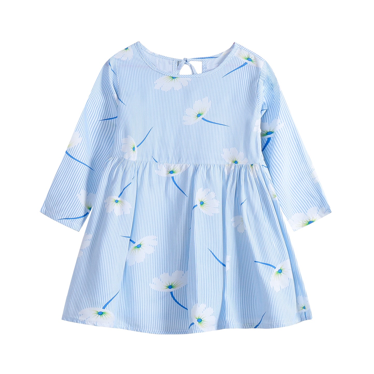 Children's Floral Cotton Long Sleeve Dress