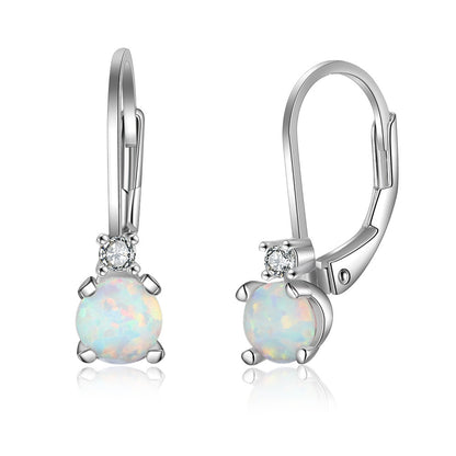 Simple Earrings S925 Silver Jewelry Women's Round