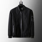 BLACK  Plus Size Loose Clothes Men's Stand-up Collar Jacket