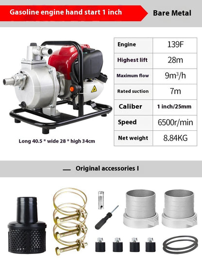 139 Power Four-stroke Gasoline Engine Self-priming Pumping Water Device
