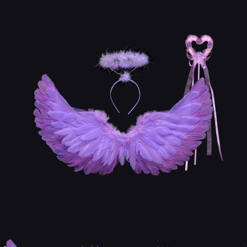Wings Props Flower Girl Dress Up Halloween Christmas Show Feather Wings