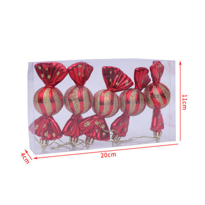 Christmas Decoration Gift Box Electroplating Candy Props Pendant 5 Pcs 1 Box