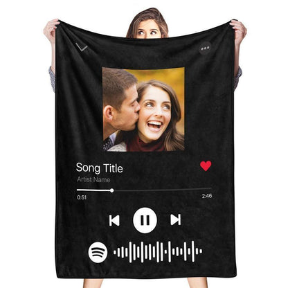 Music Code Personalized Photo Printing Blanket Flannel