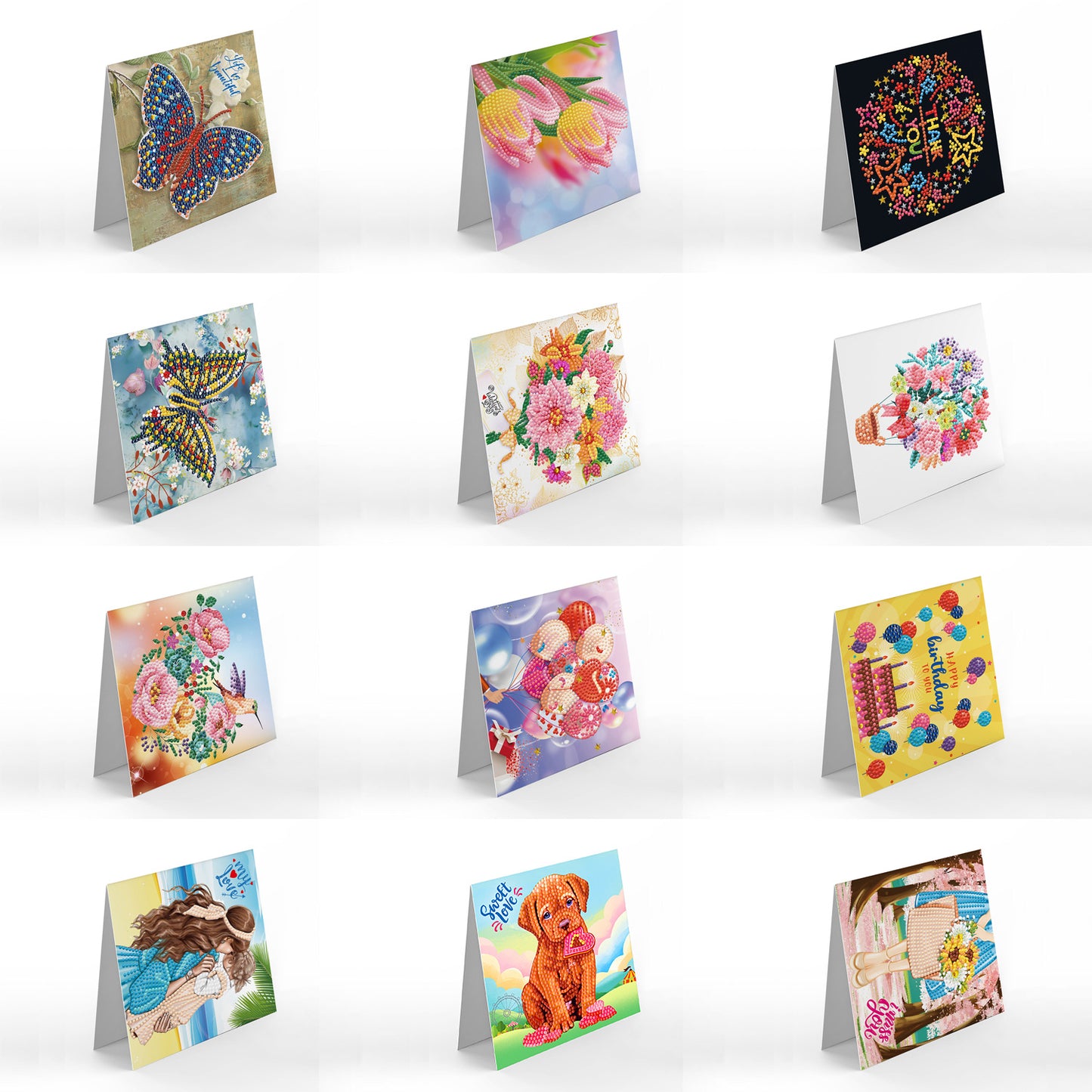 New Greeting Thank You DIY Point Diamond Blessing Card