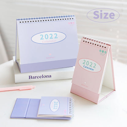 Cream Desk Office Learning Coil Year Round Basic Desk Calendar