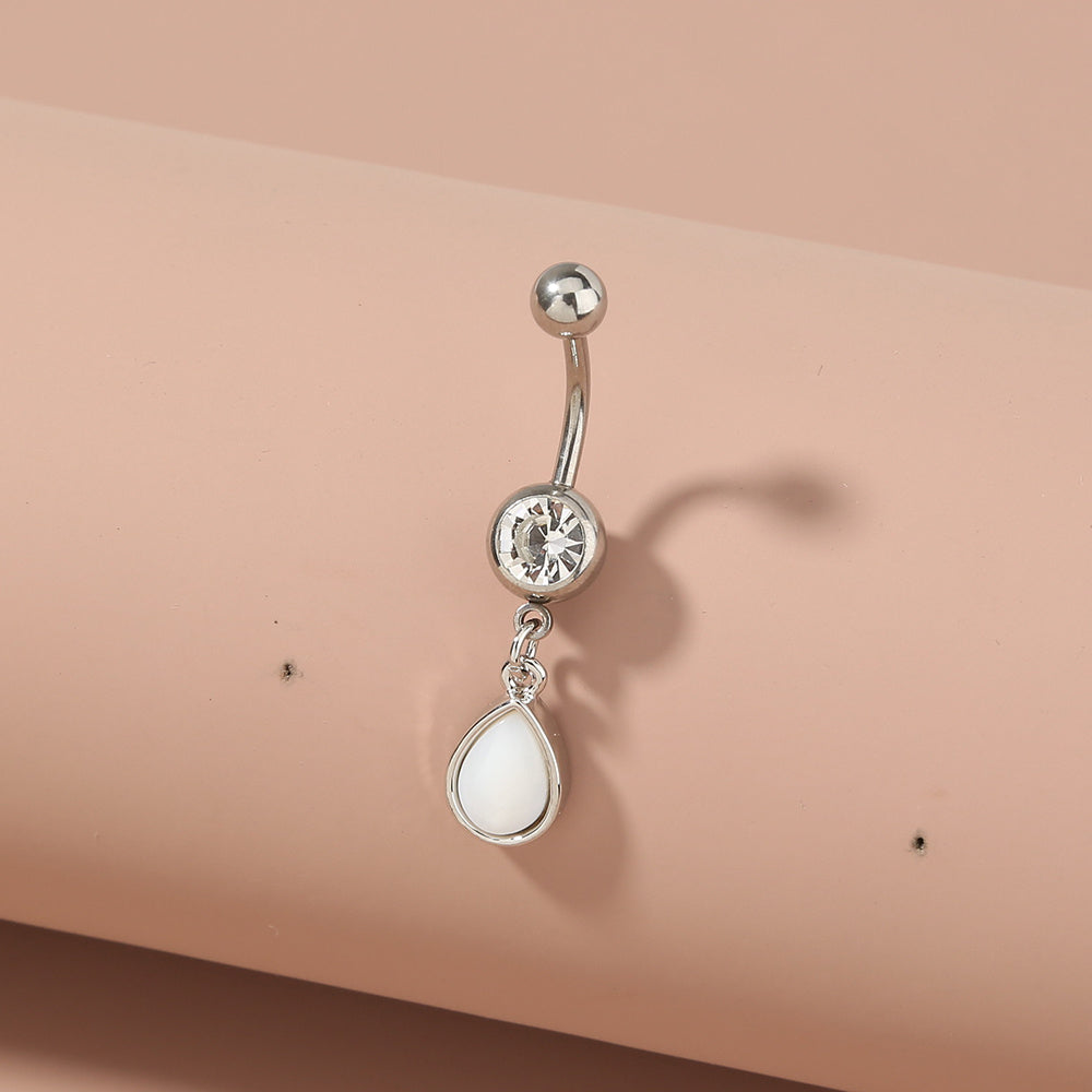 European and American foreign trade hot-selling jewelry stainless steel natural color belly button nail water drop natural shell piercing jewelry