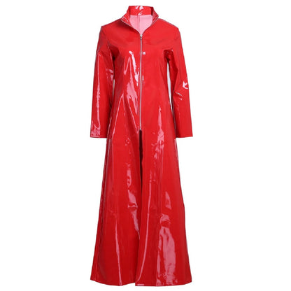 Women's Pu Mirror Bright Leather Dress