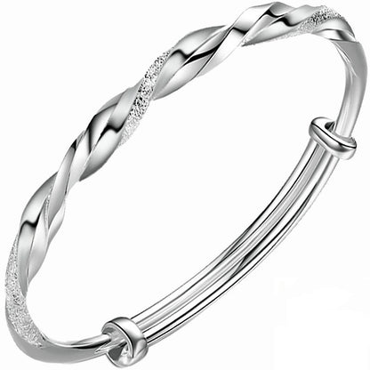 Men's And Women's Fashion Personalized Twist Sterling Silver Bracelets