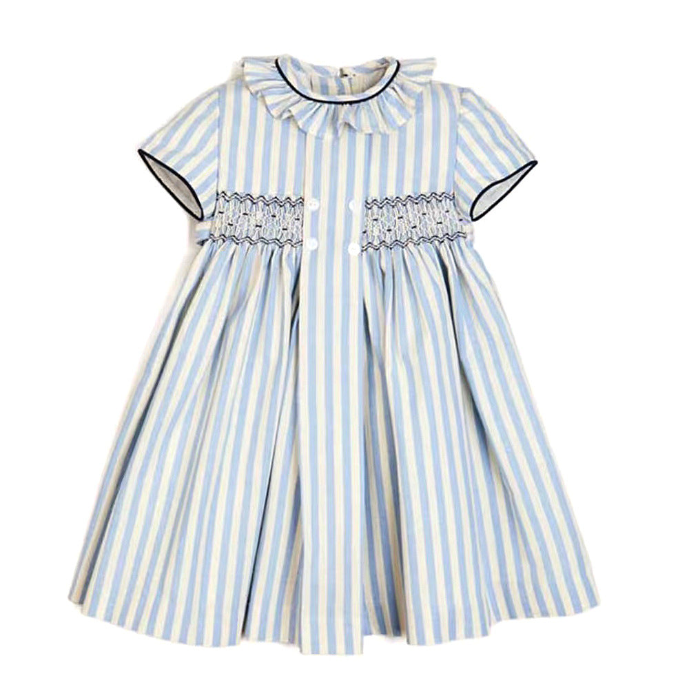 Girls' High End Cotton Short Sleeve Dress