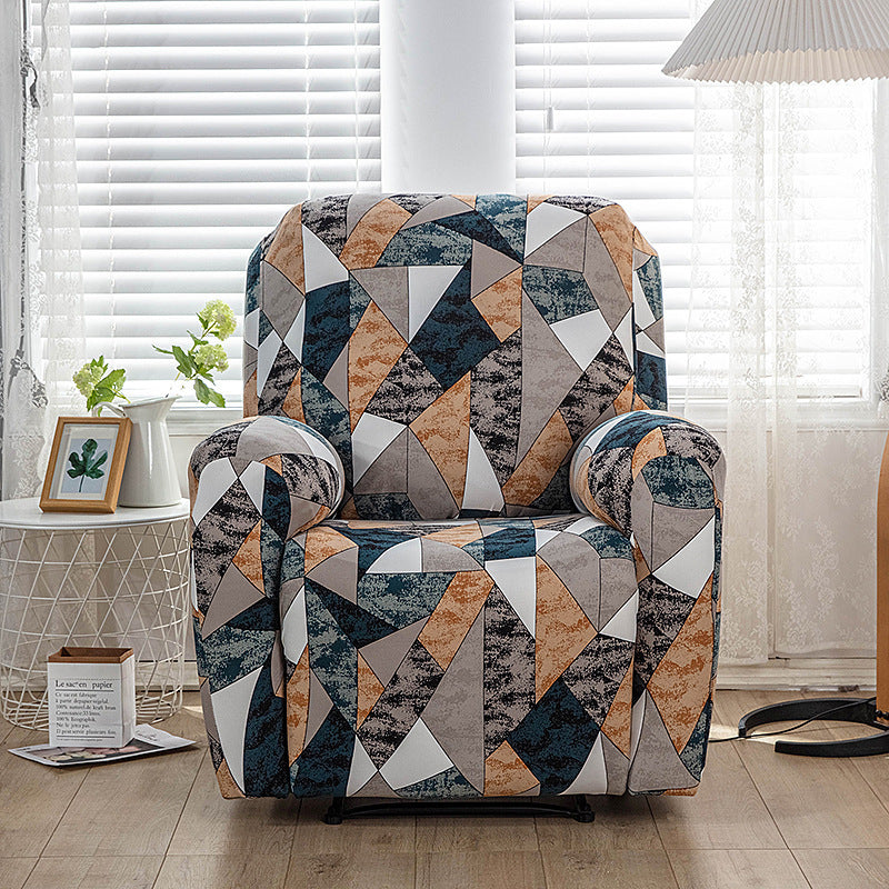 Stretch Printed Fabric All Inclusive Recliner Cover Single Seat