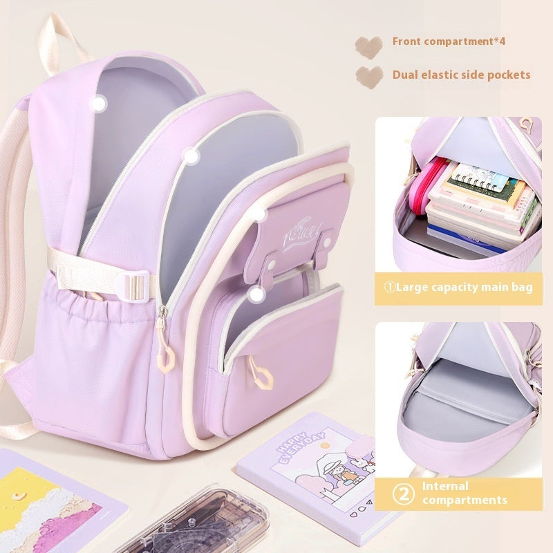 Girls' Super Lightweight Large Capacity Multi-compartment Waterproof Backpack