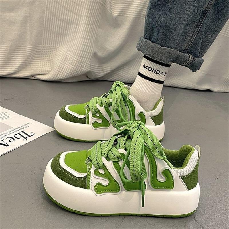 Red Retro Versatile Retro Raised Street Design Casual Sports Shoes