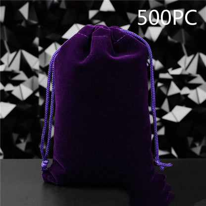 Flannel Drawstring Jewelry Solid Drawstring Pocket