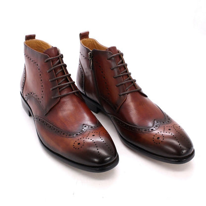 Men's Side Zipper Leather Martin Boots