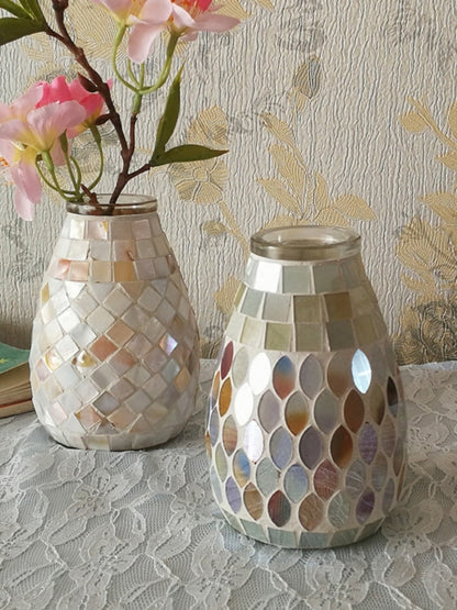 Nordic Light Mosaic Glass Vase Home Office
