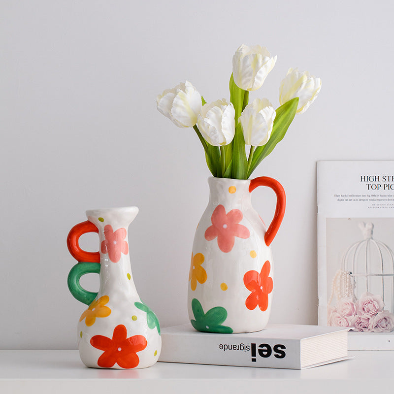 Living Room Entrance Desktop Hand Painting Creative Ceramic Decorative Vase