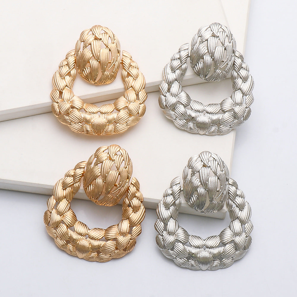 Geometric Hollow Leaf-shaped Earrings Personalized Female Earrings