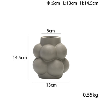 Simple Modern Bubble Ball Ceramic Vase Special-shaped Flower Container High-grade Indoor Soft Decoration