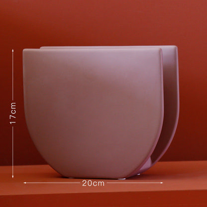 Morandi Color Nordic Style Creative Ceramic Dry Flower Vase Living Room Flower