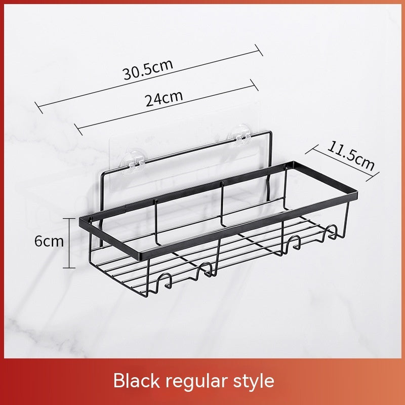 Punch-free Household Toilet Iron Toiletries Wall Storage Shelf